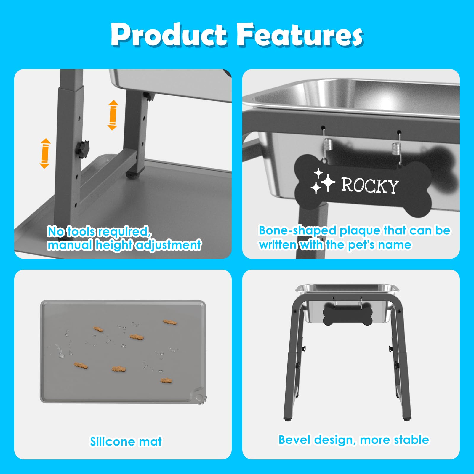 TIDANT non-slip feet keep the stand steady while drinking