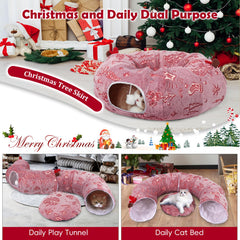 Tidjani cat tunnel hanging ball highlights play feature to engage curious indoor cats.
