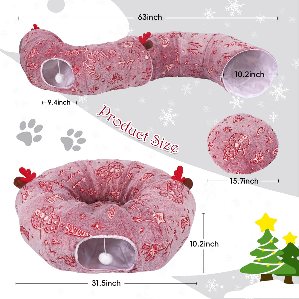 Tidjani cat tunnel round bed provides cozy circular resting space for indoor cats.