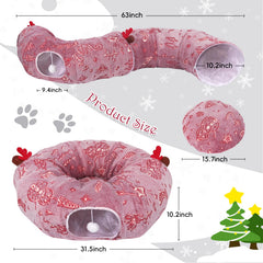 Tidjani cat tunnel round bed provides cozy circular resting space for indoor cats.