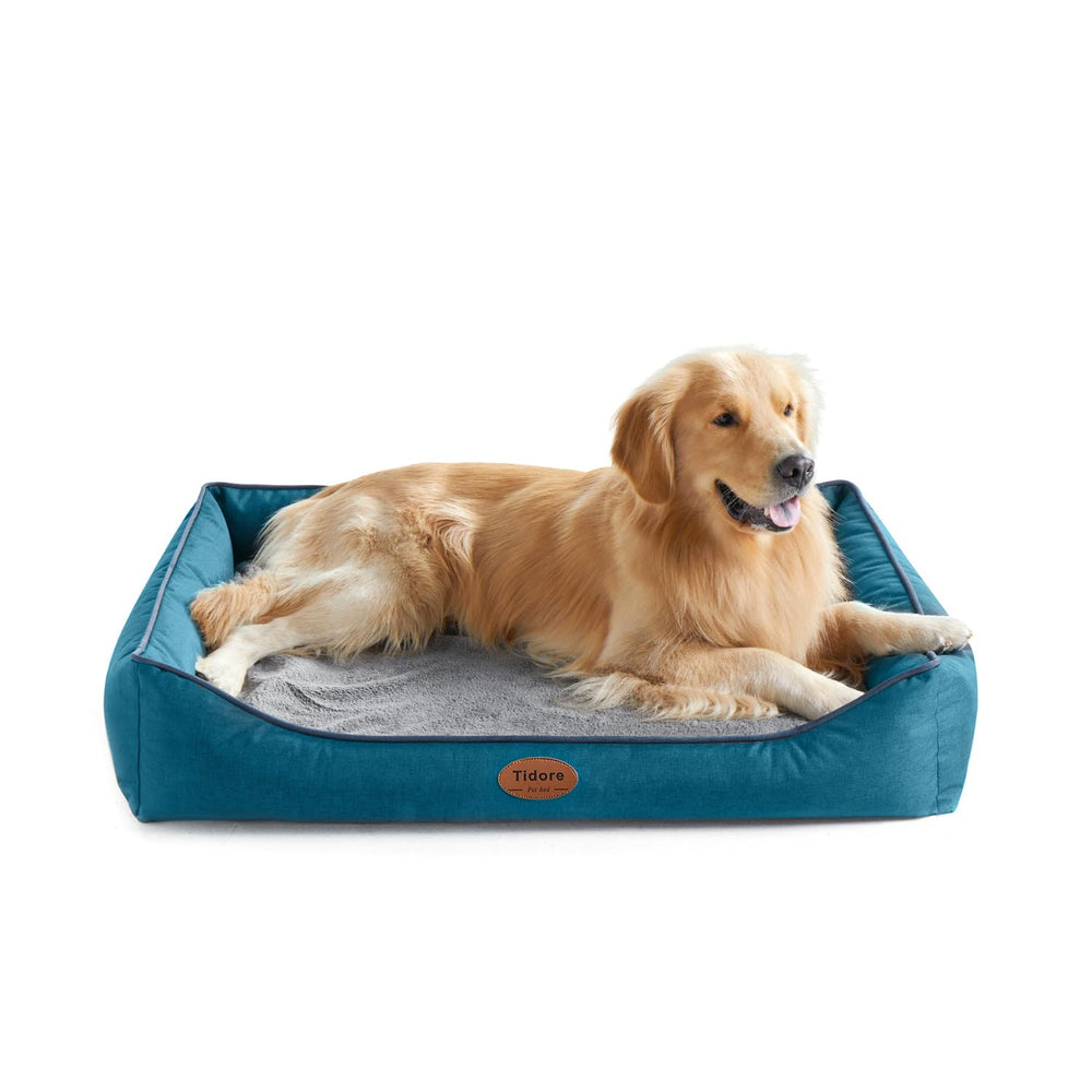 Tidore orthopedic dog bed with egg-crate foam supports joints and pressure points.