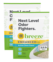 Tidy Cats Breeze pellets pack shown for easy refills and convenience