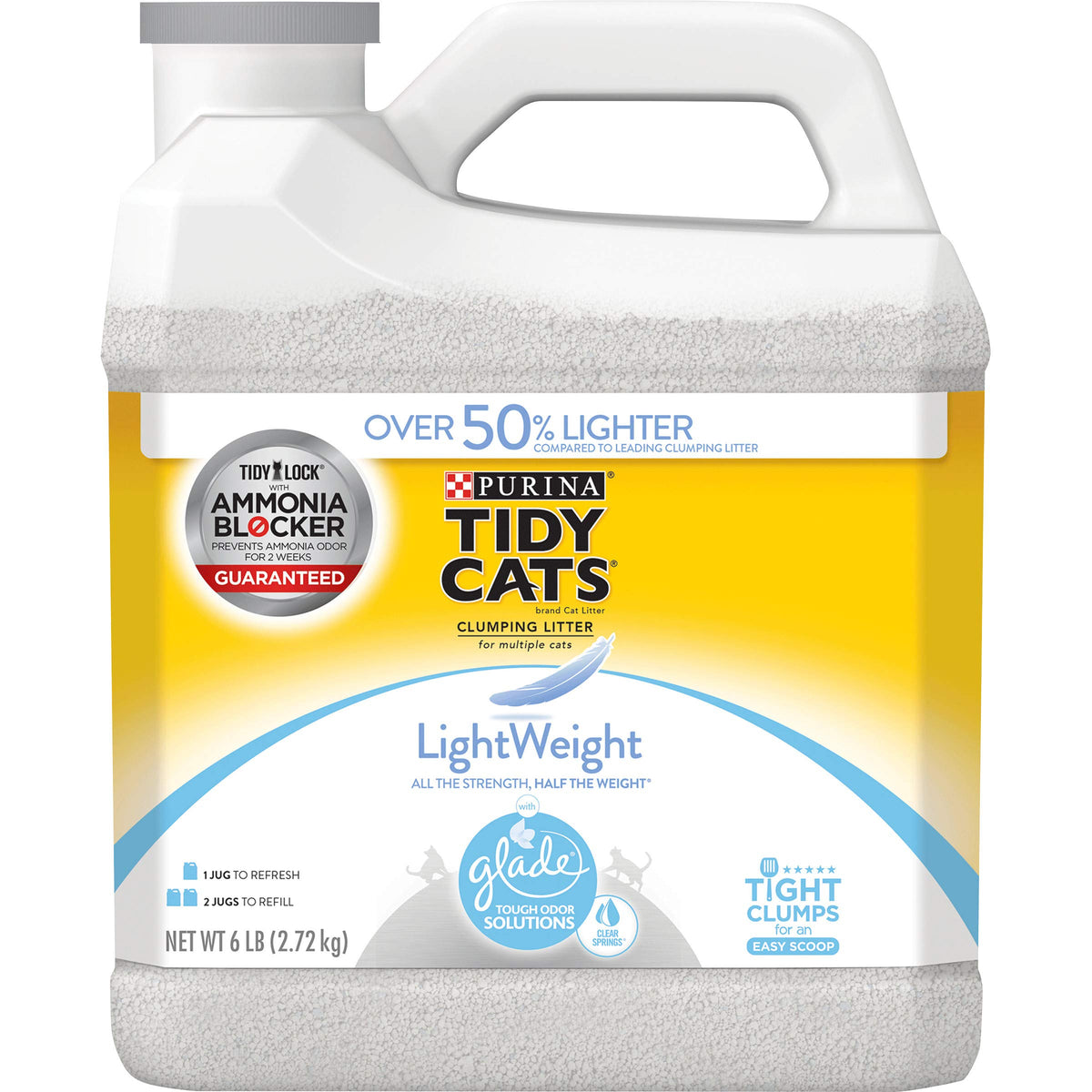 Purina Tidy Cats LightWeight Glade Clear Springs 6lb jug for easy litter pours