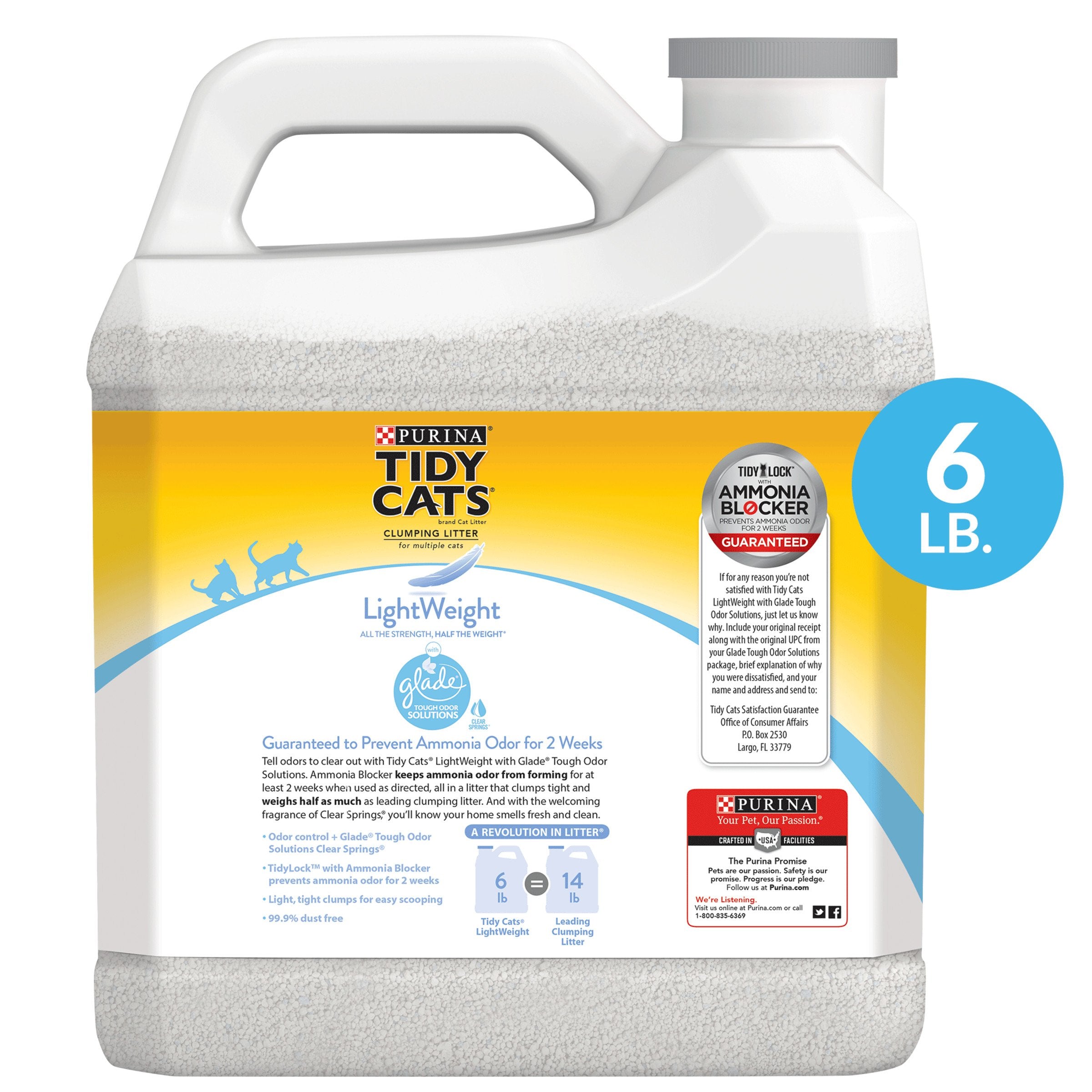 Purina Tidy Cats LightWeight low-dust formula ideal for clean scooping