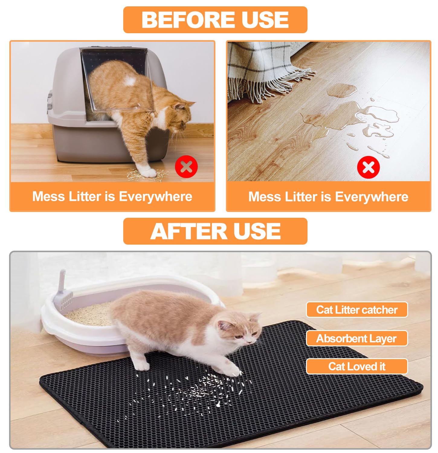 TidyNuts Cat Litter Mat easy to clean by hose.