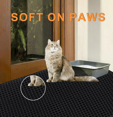 TidyNuts Litter Mat honeycomb double layer close up catching litter.