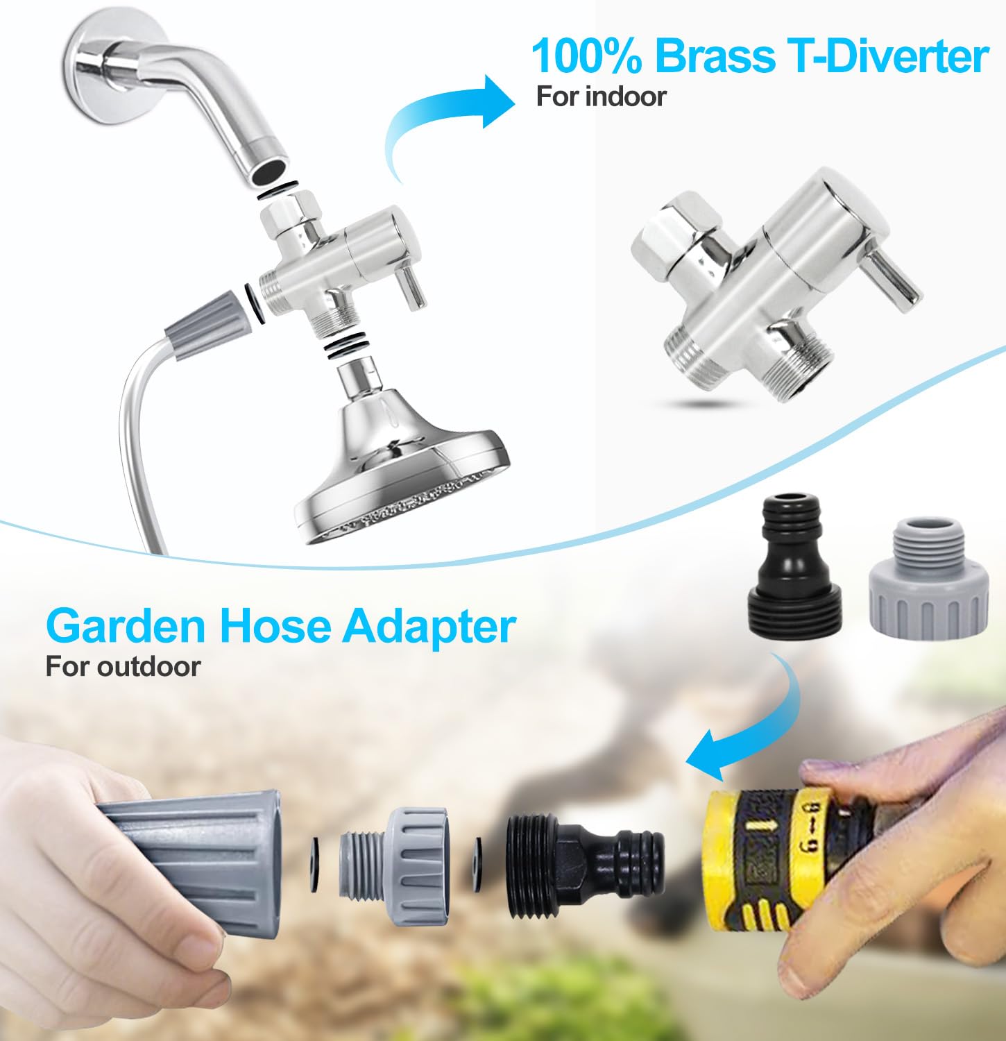 TidyNuts shower head deep-cleans fur while massaging for thorough grooming.