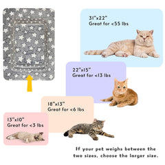 Tierecare cat blanket on a bed illustrating anxiety-relief through secure, cuddly texture.