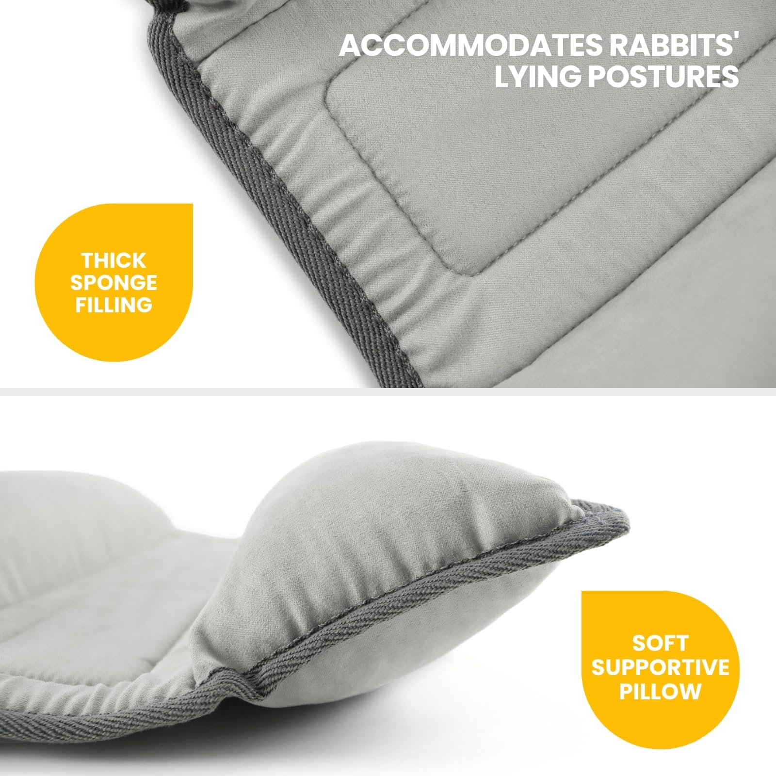 Tierecare Rabbit Bed reversible sides highlight dual-soft comfort.