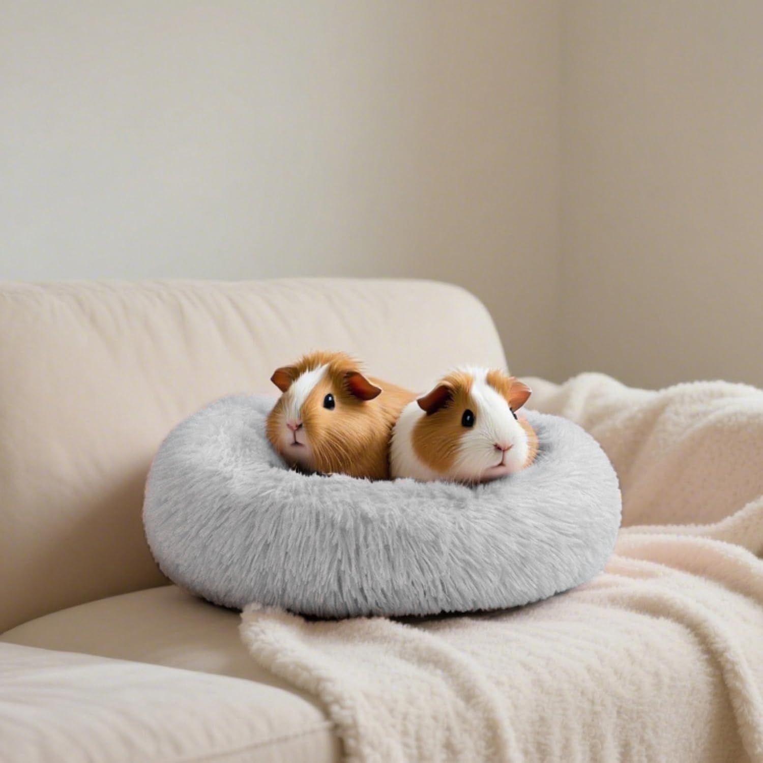 Tierecare Bunny Bed 15.7x15.7x4 inch size fits dwarf rabbits and two guinea pigs