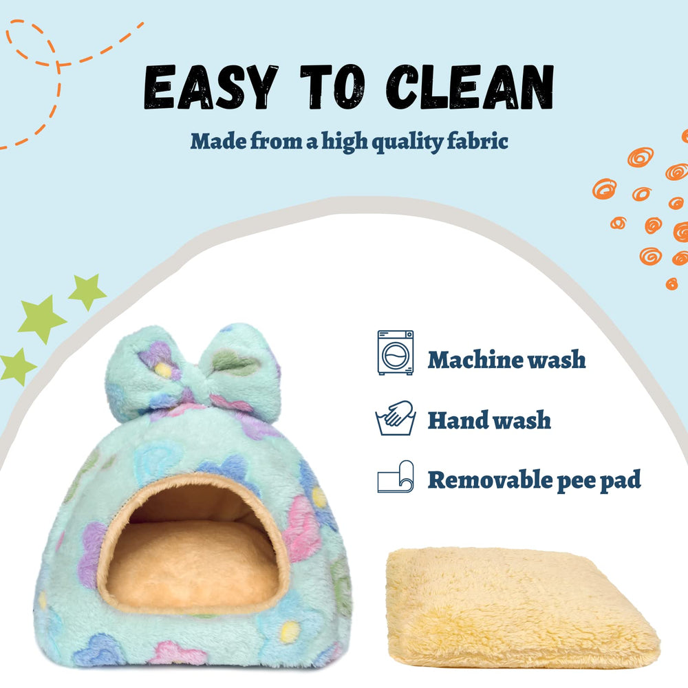 Tierecare Guinea Pig Hideout pee-pad removable enables quick, tidy cleanup.