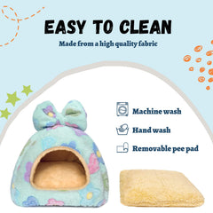 Tierecare Guinea Pig Hideout pee-pad removable enables quick, tidy cleanup.