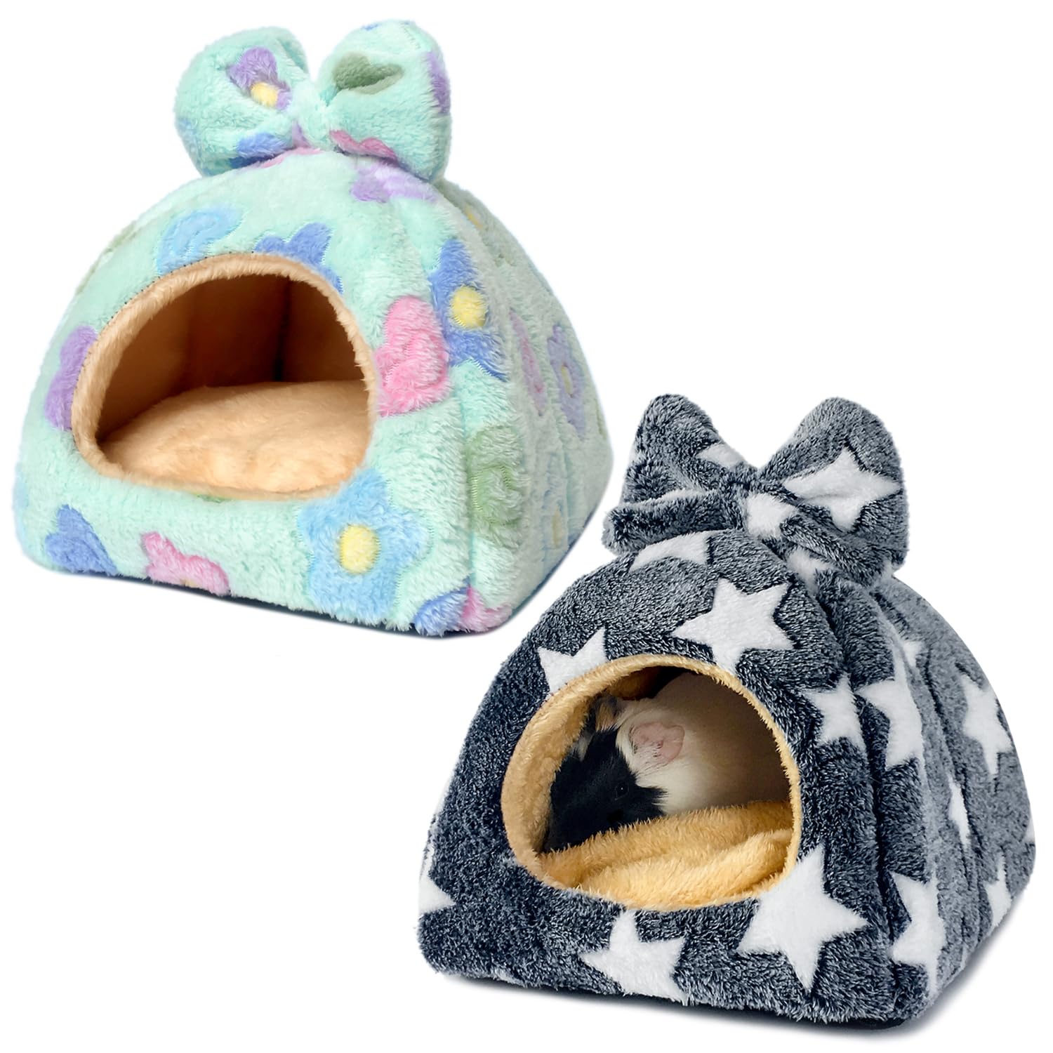Tierecare Guinea Pig Hideout side view highlights compact warmth for cozy naps.