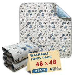 TIFILE bone print washable pad for crate training and potty use.