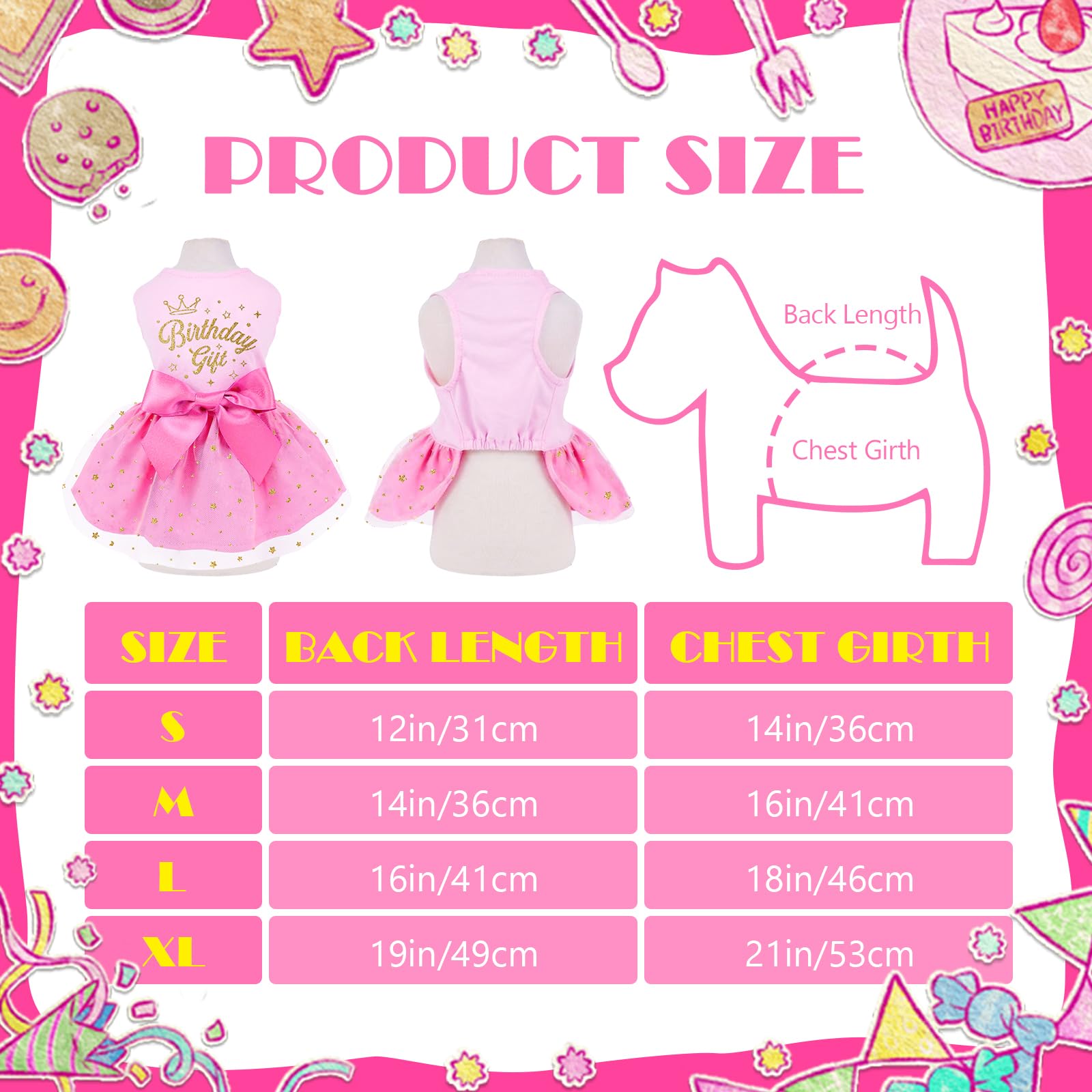 Tigena Birthday Dress on dog shows breathable fabric for comfortable all-day wear