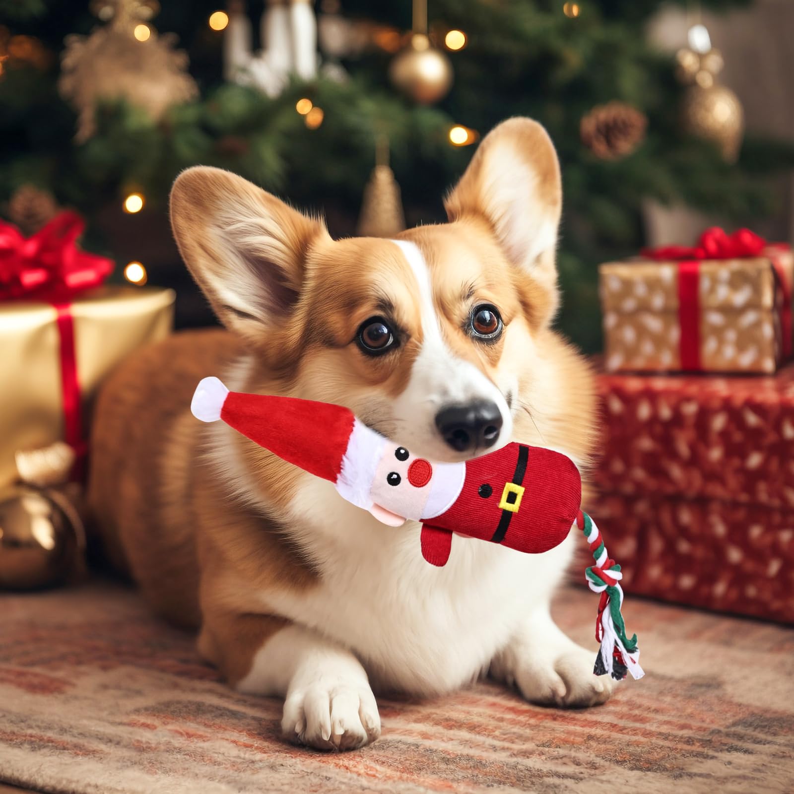 tiggell Christmas dog toys winter scene display