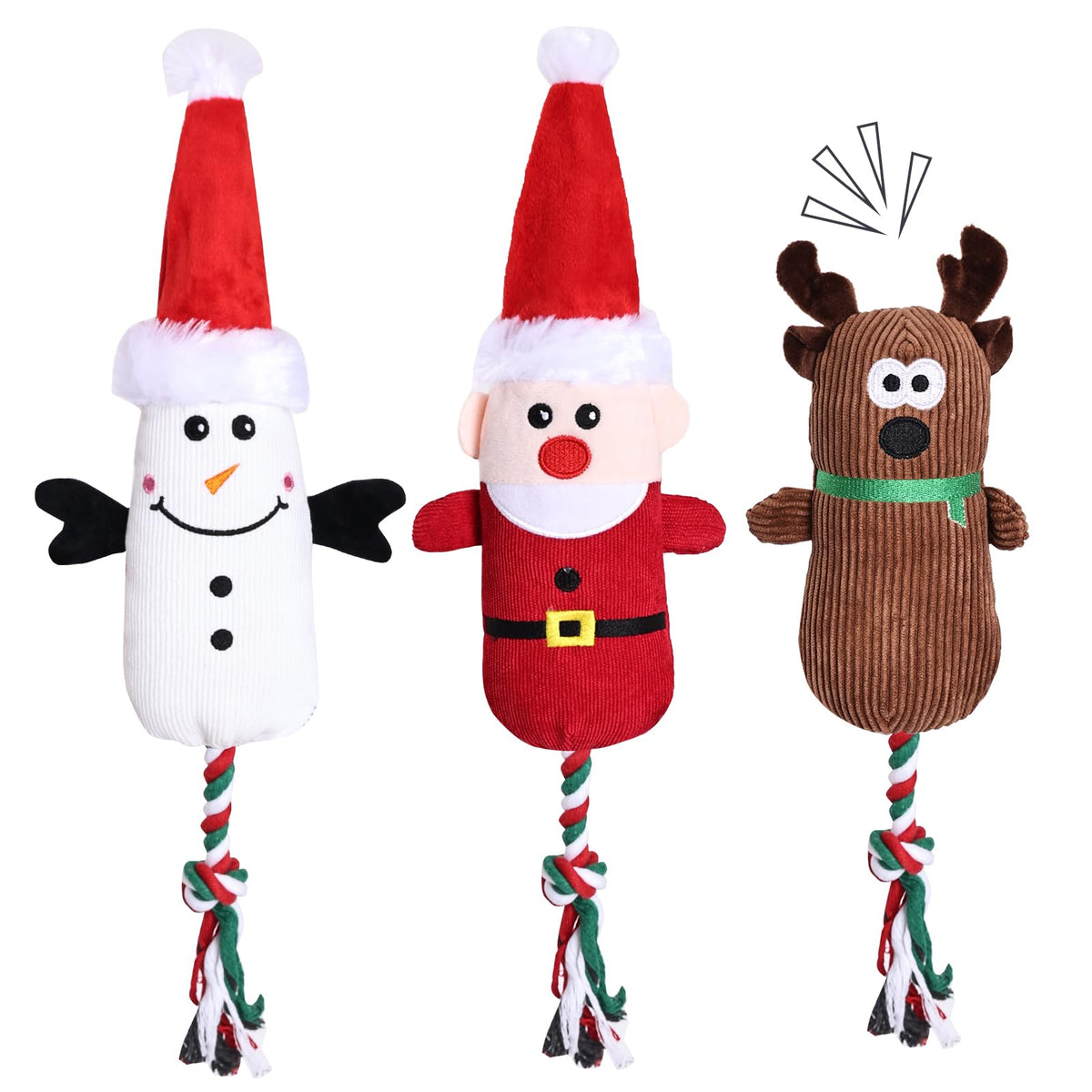 tiggell Santa Claus squeaky dog toy boosts interactive play
