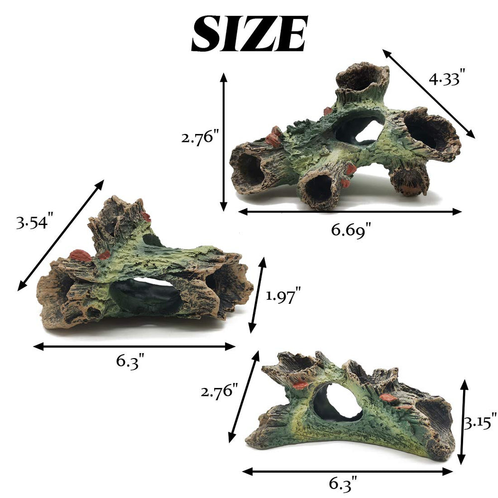 TIHOOD heavy-base resin log ensures stable placement without floating in tanks