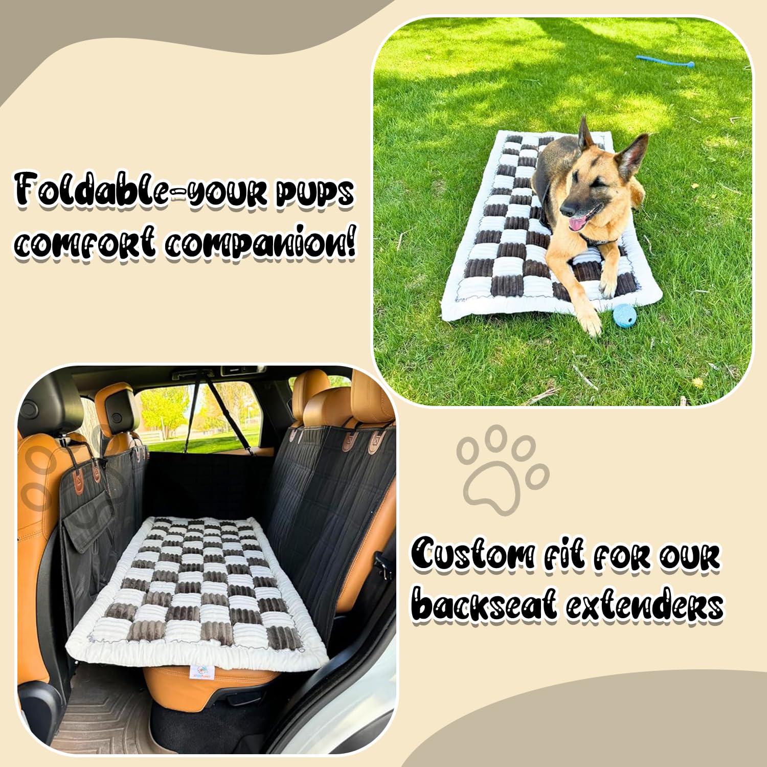 TiInsta backseat pet bed mat durable fabric closeup shows scratch resistance and longevity.