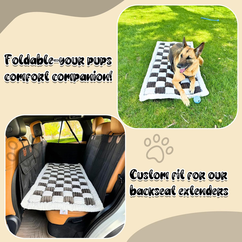 TiInsta backseat pet bed mat durable fabric closeup shows scratch resistance and longevity.
