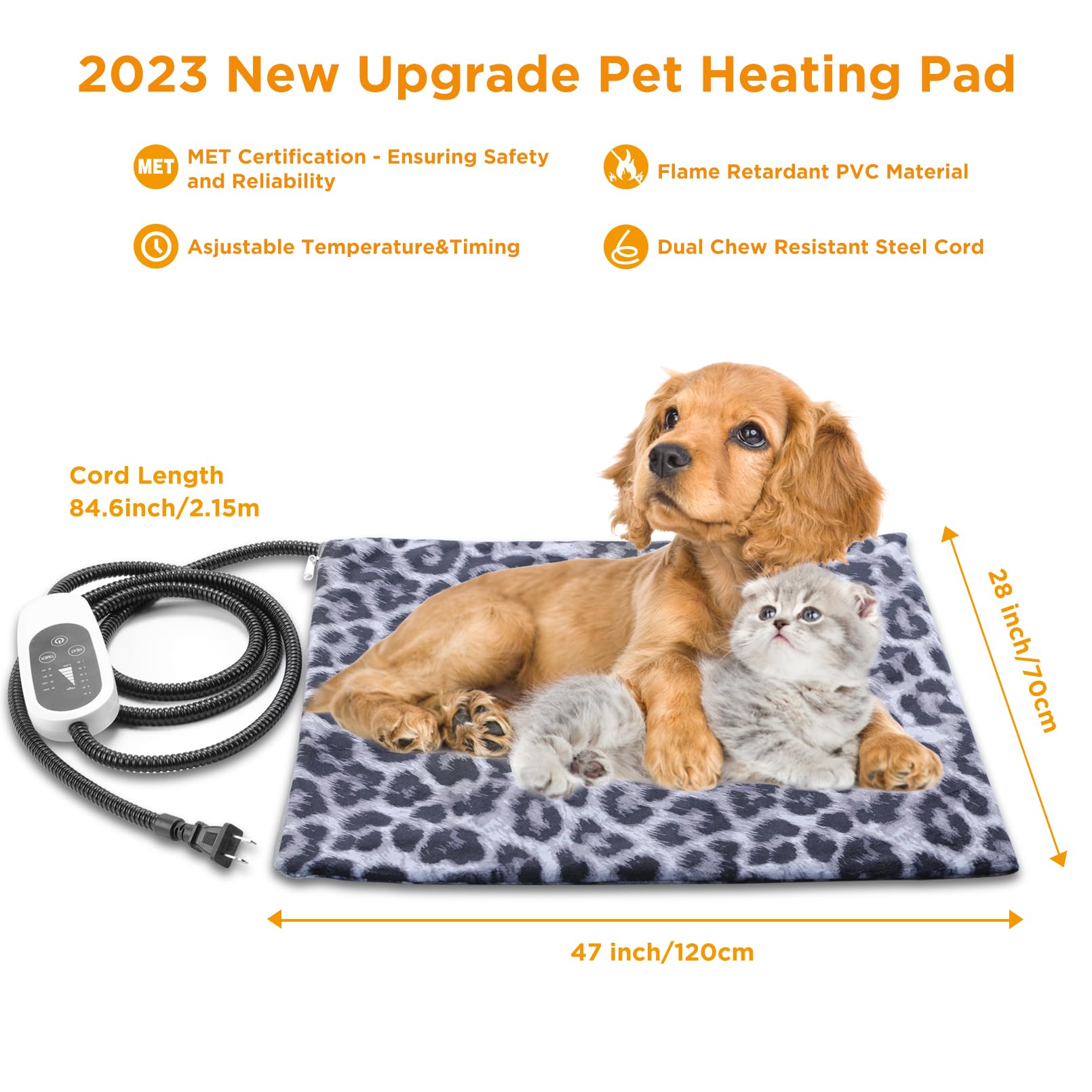 Temperature-control detail on Tikaton MET heating pad for safe warmth
