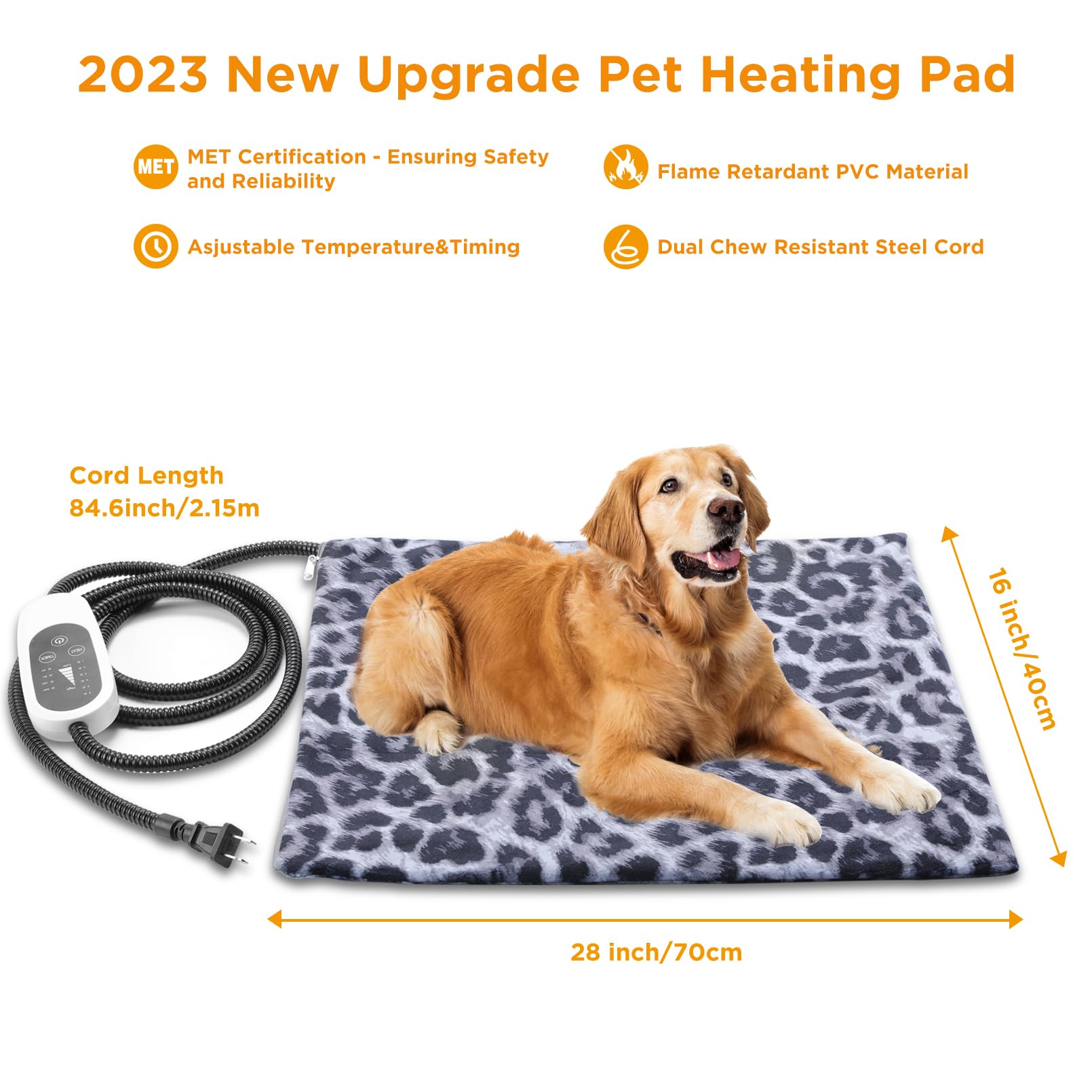 Tikaton MET heated pad control panel shows six temperature levels for customization