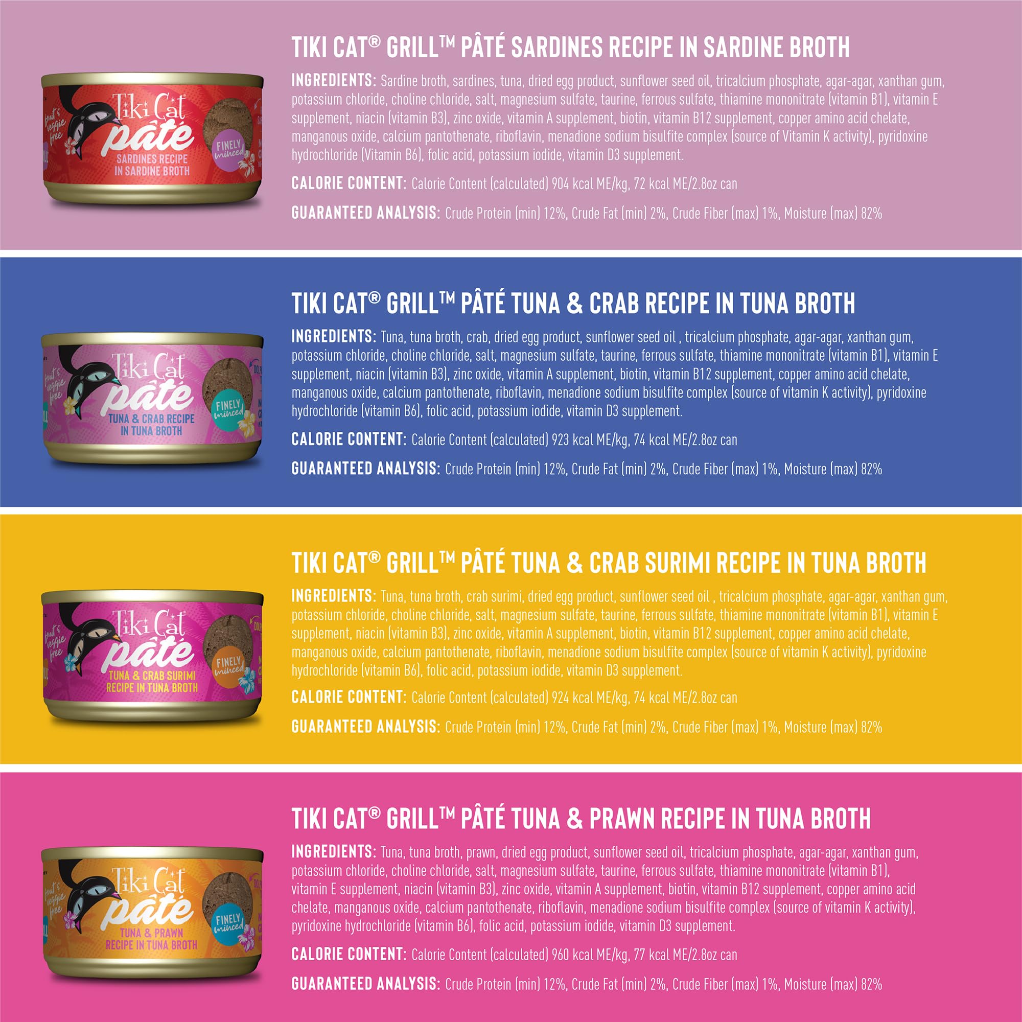 Tiki Cat Grill Pâté no grains image highlights grain-free feline nutrition.