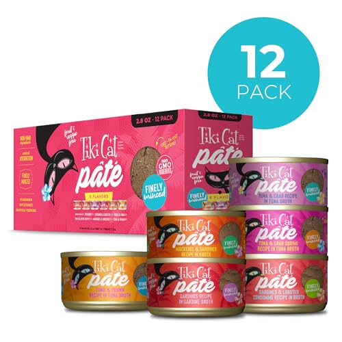 Tiki Cat Grill Pâté tuna flakes illustrates real fish appeal for palatability and hydration.