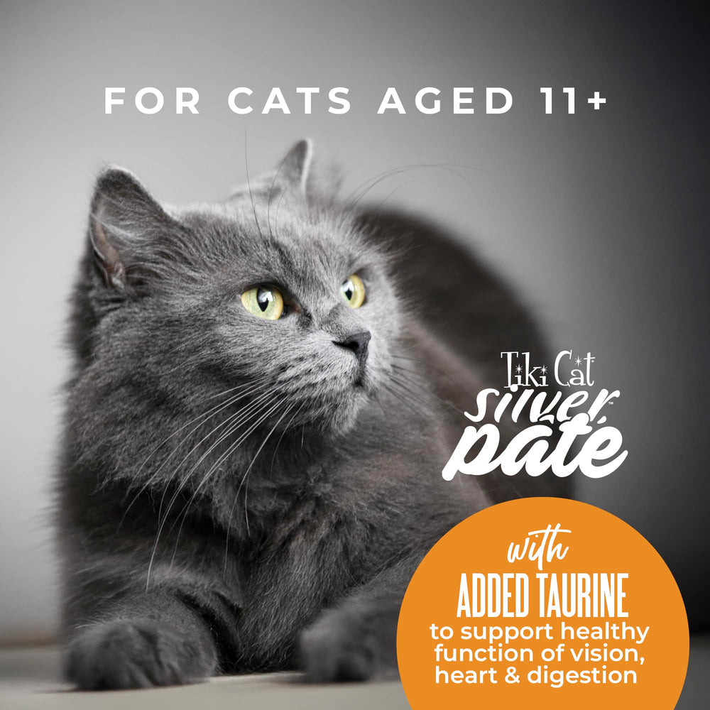 Tiki Cat Silver Pate 2.4oz can pack ready to feed.