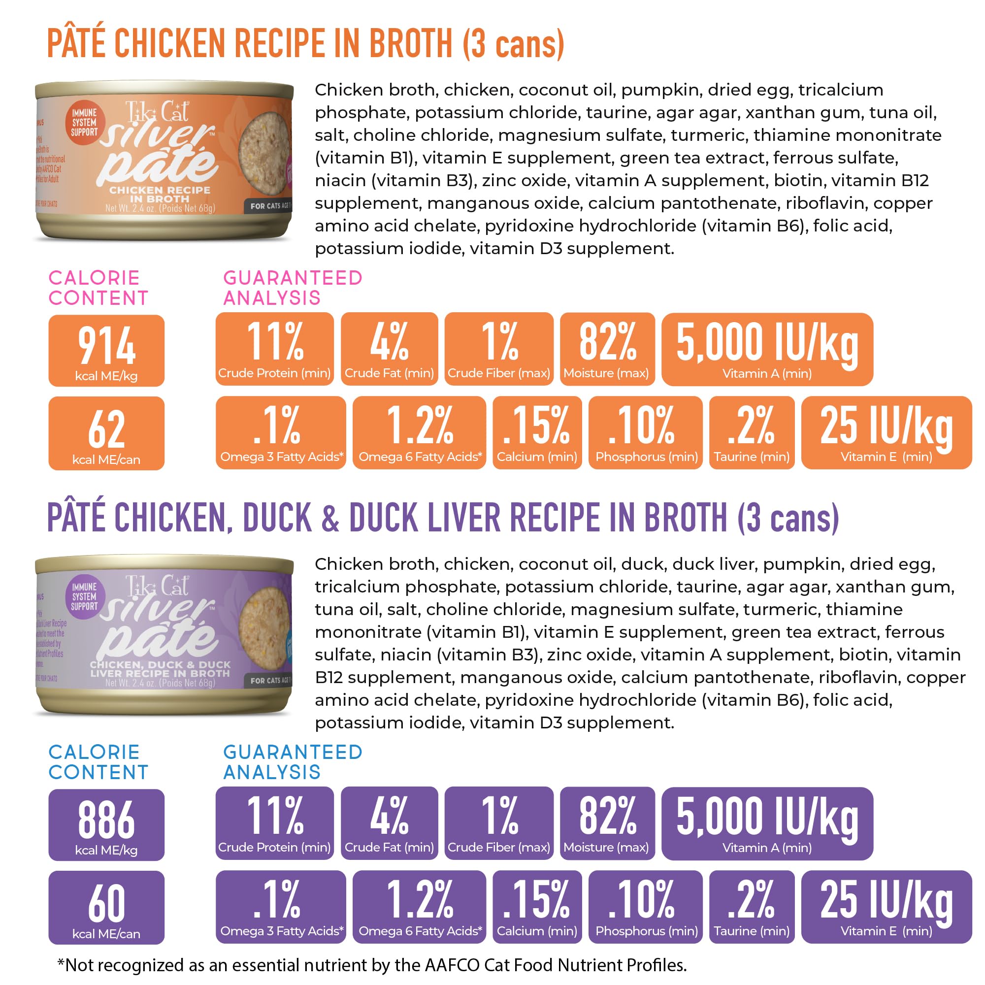 Tiki Cat Silver Pate non-GMO ingredients support wholesome meals.