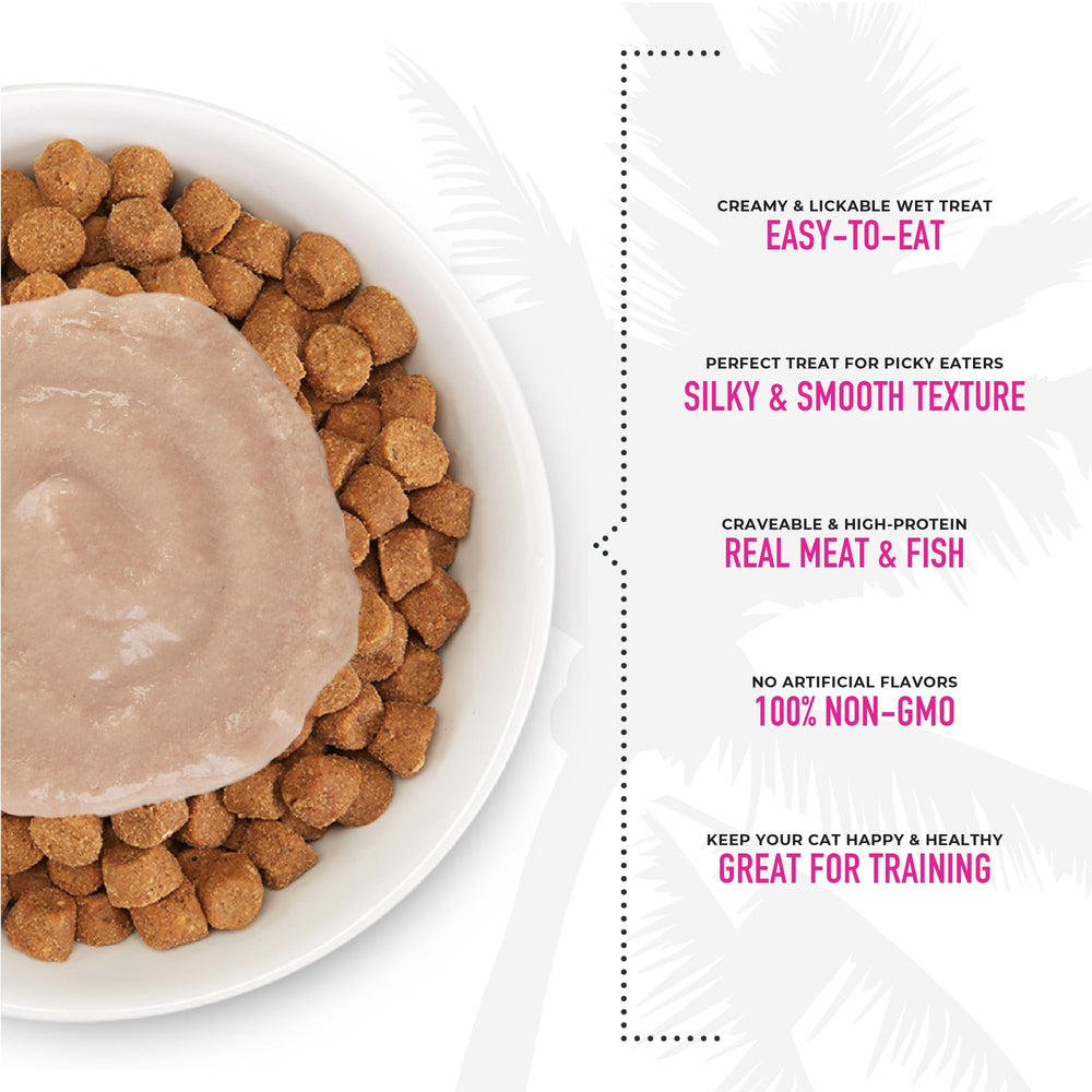 Tiki Cat Stix Mousse mega jar serving display hints at quantity.