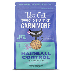 TIKI PETS Tiki Cat Born Carnivore dry chicken kibble for indoor cats, hairball control.