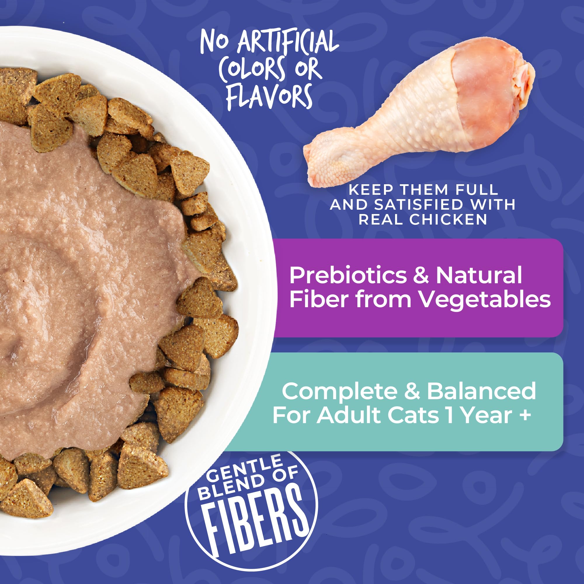 TIKI PETS Tiki Cat Born Carnivore hairball-control kibble in bowl supports indoor health.
