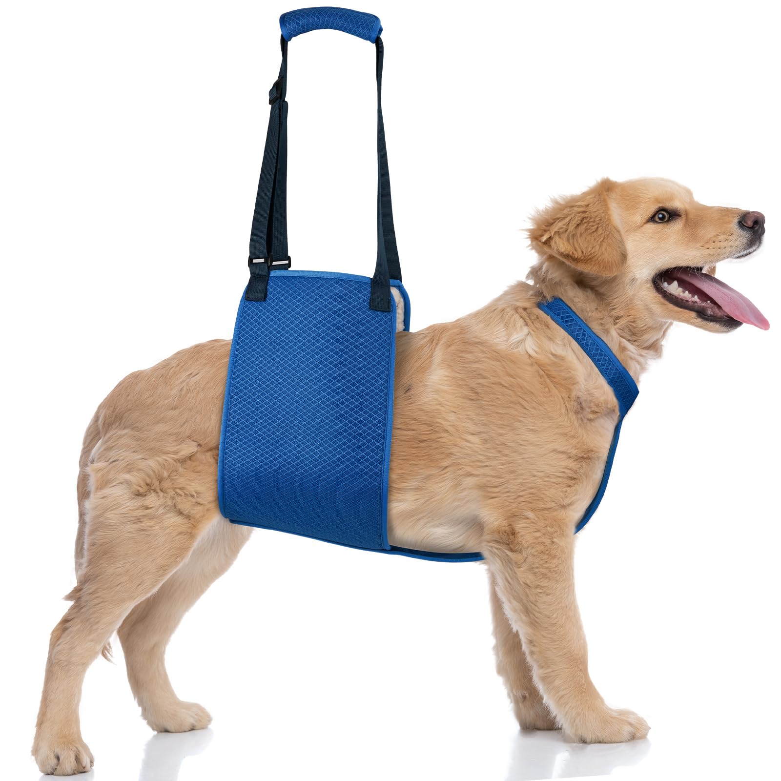 Tikibest adjustable dog lift harness front view supports stairs and transfers safely.