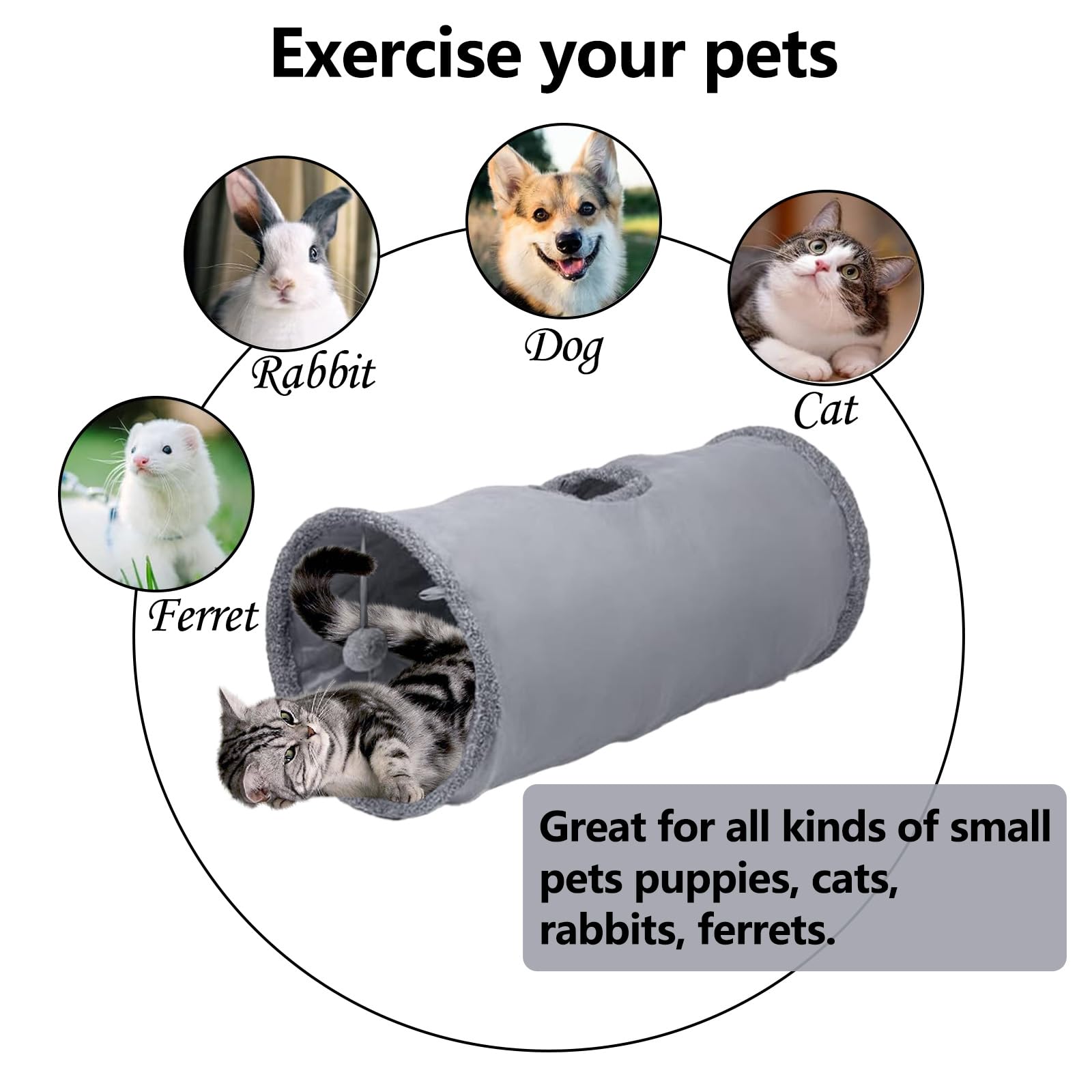 TiLanmiy indoor cat tunnel provides safe, convenient at-home entertainment for pets.