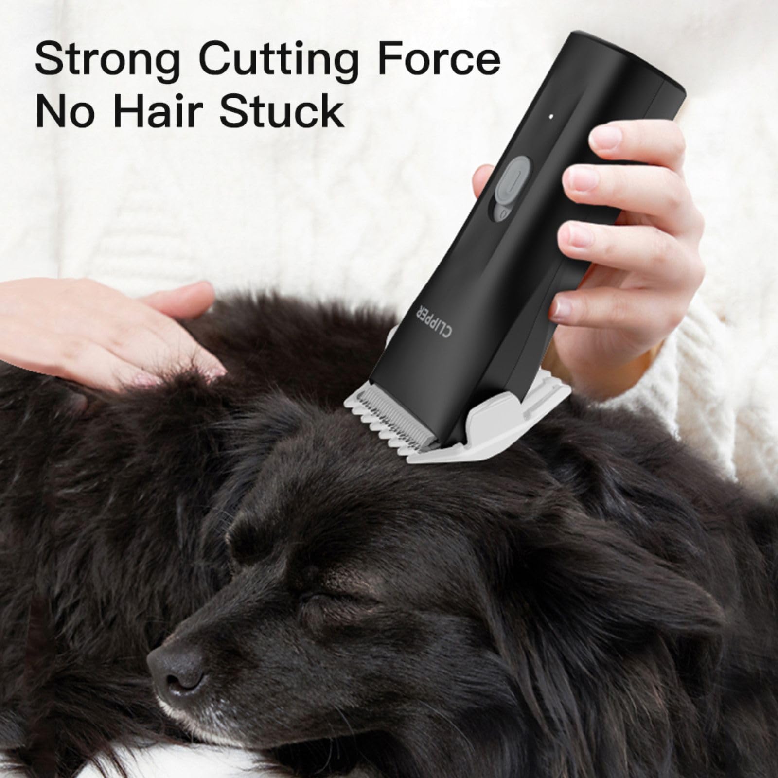 Tileon dog grooming clippers ceramic blade closeup shows rounded teeth for gentle grooming