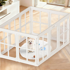 Tilinyan & One easy assemble dog playpen shows tool-free setup for portable pet zones.