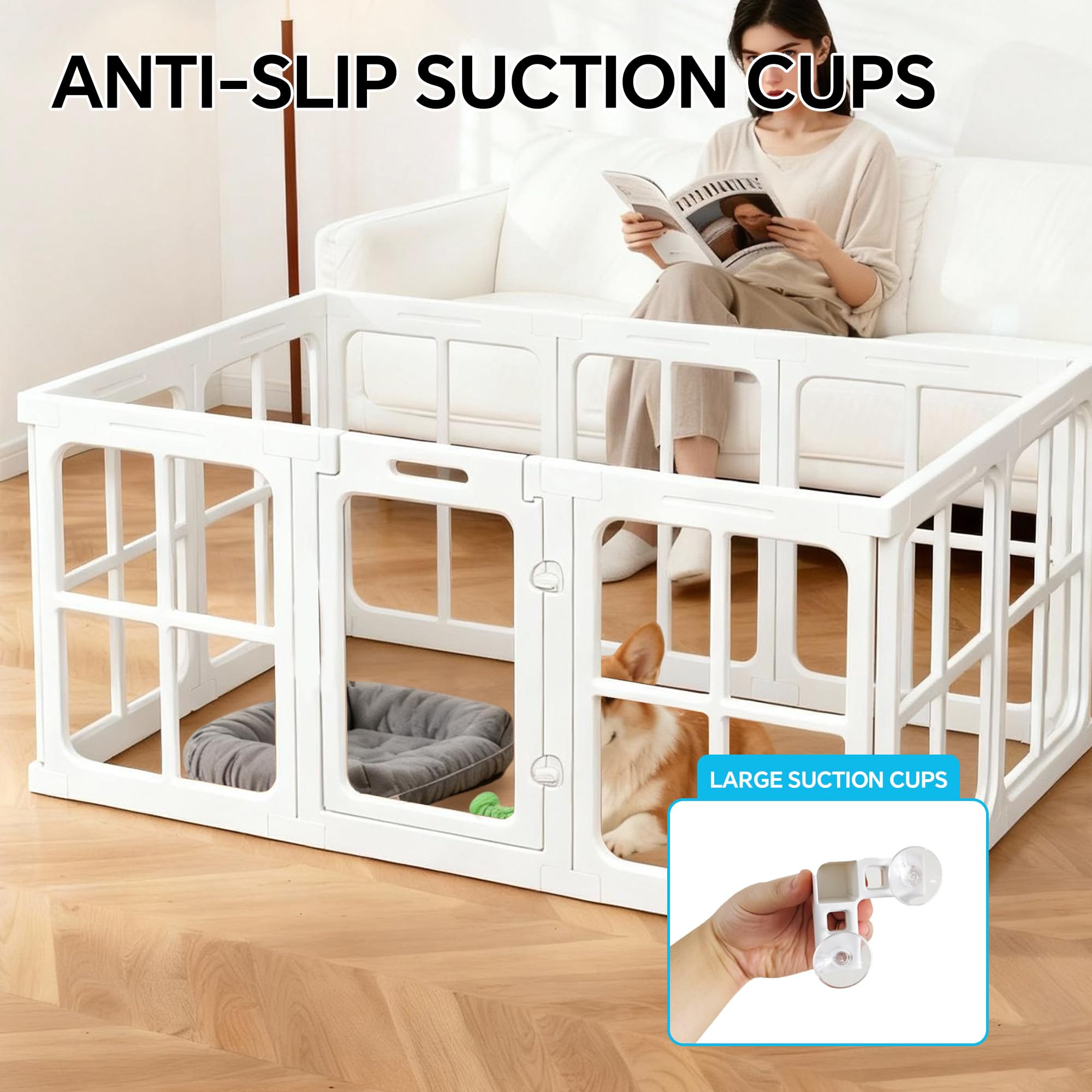 Tilinyan & One expandable modular dog playpen adapts to growing pets and rooms.