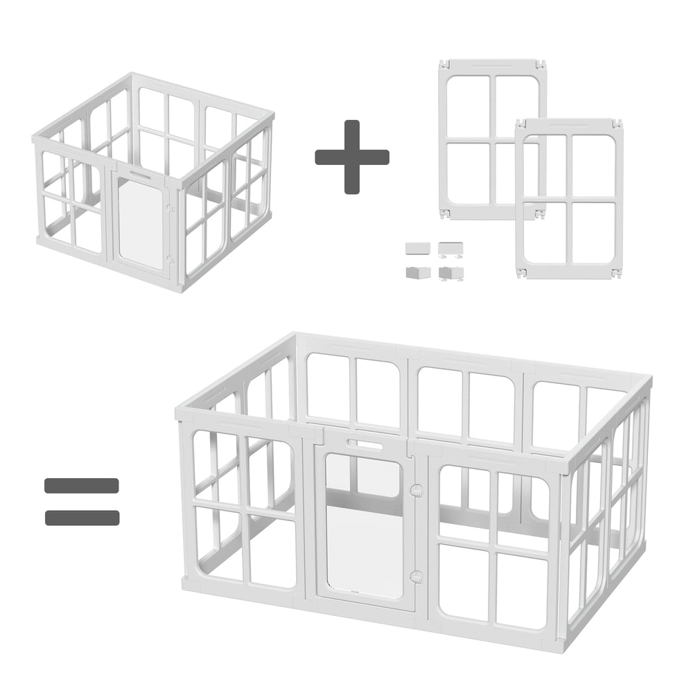 Tilinyan & One multi-use indoor pet fence works as play area, barrier, or whelping space.