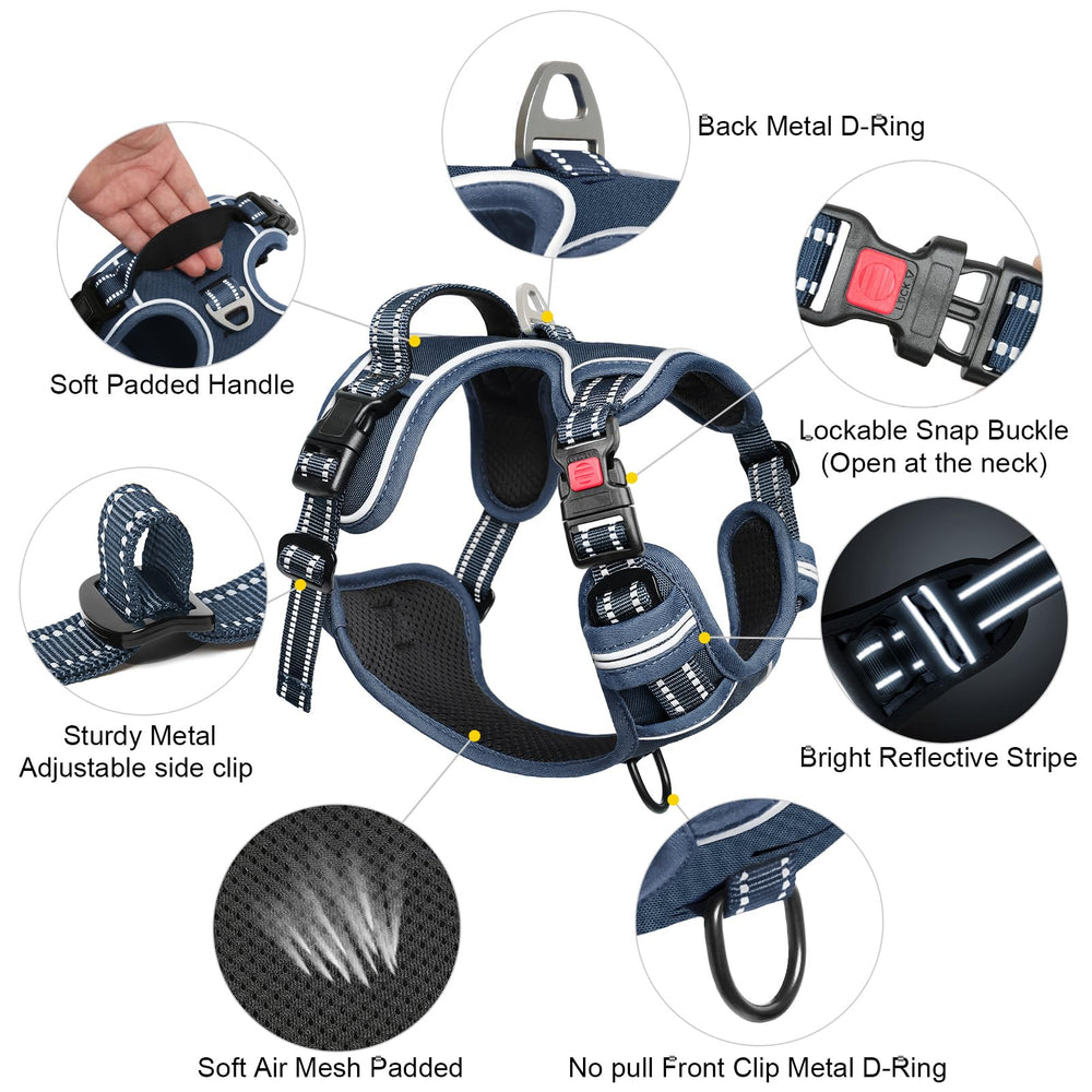 Timos dog harness four-way adjustable straps offer a tailored fit as your dog grows