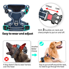 Timos dog harness no-pull chest-rings aid training and reduce pulling during walks