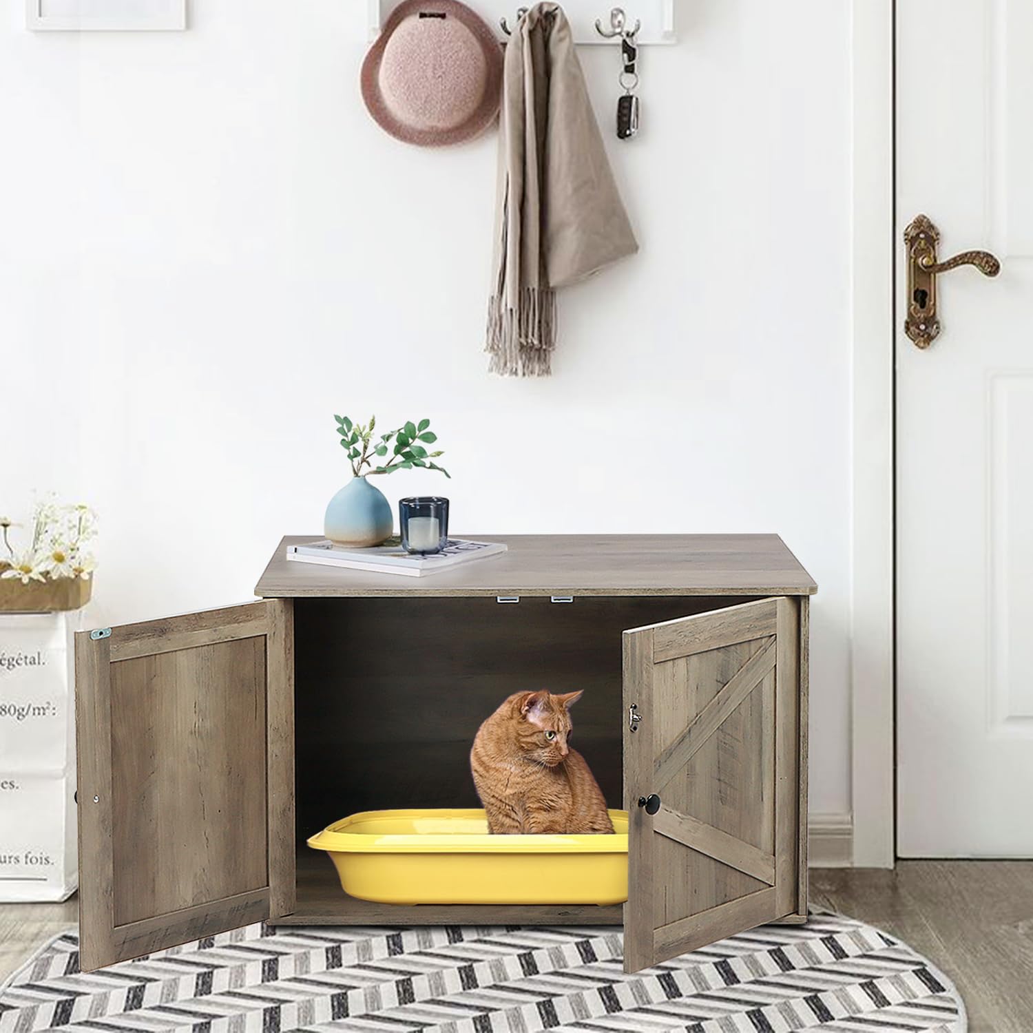 Timberer fits most litter boxes, including larger models