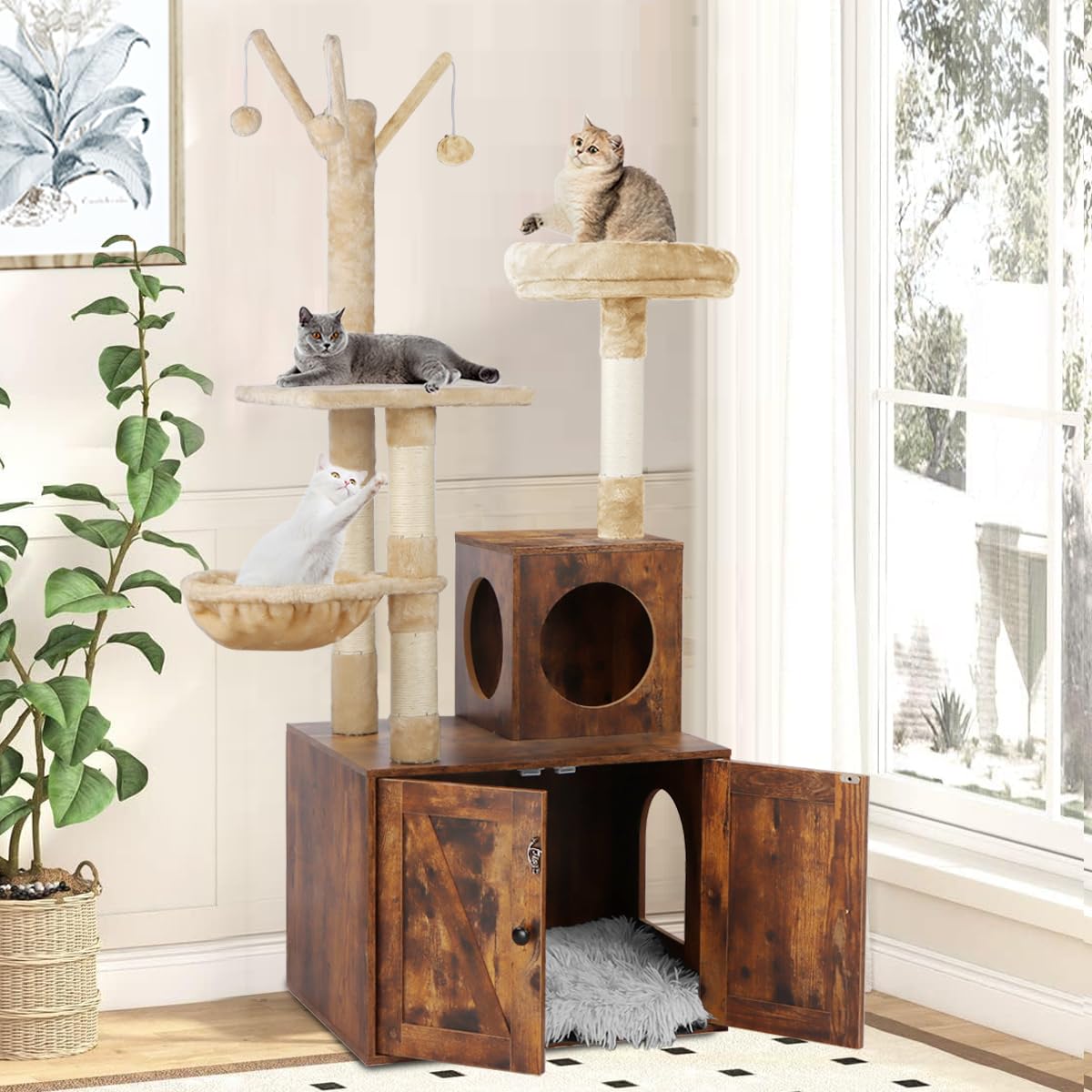 Timberer cat tree floor protectors prevent scratches and preserve flooring.