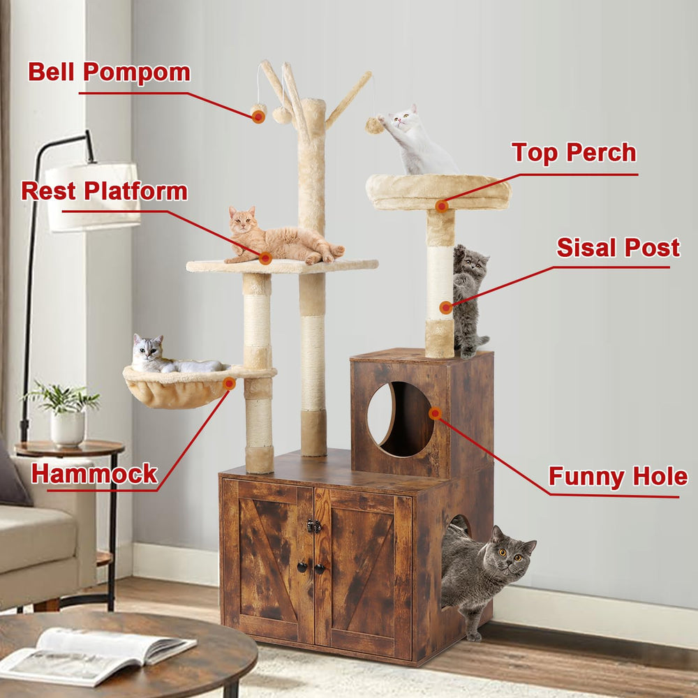 Timberer cat tree with sisal scratching post promotes healthy claws for apartments.