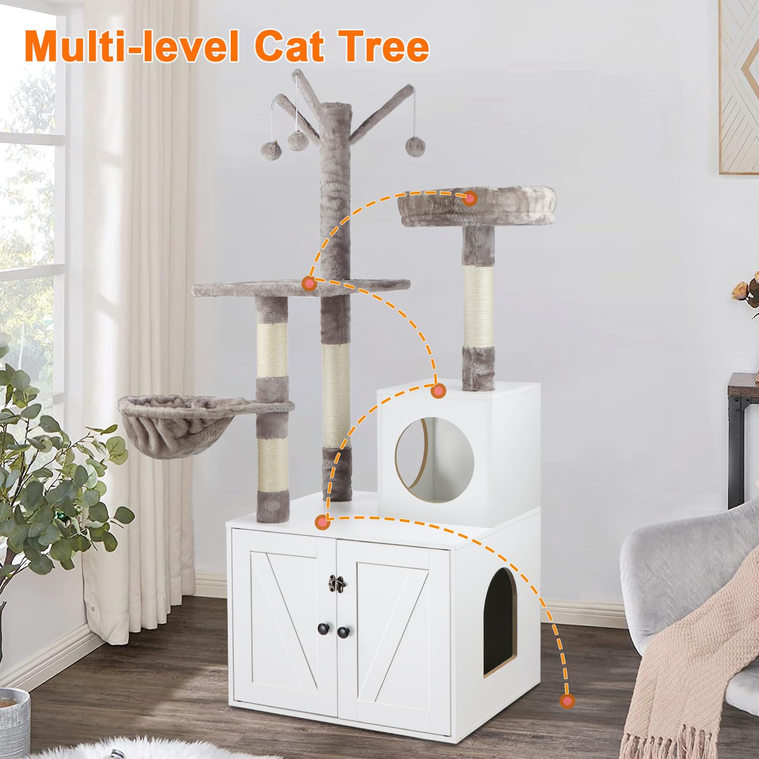 Timberer litter box enclosure assembly instructions illustrating simple setup