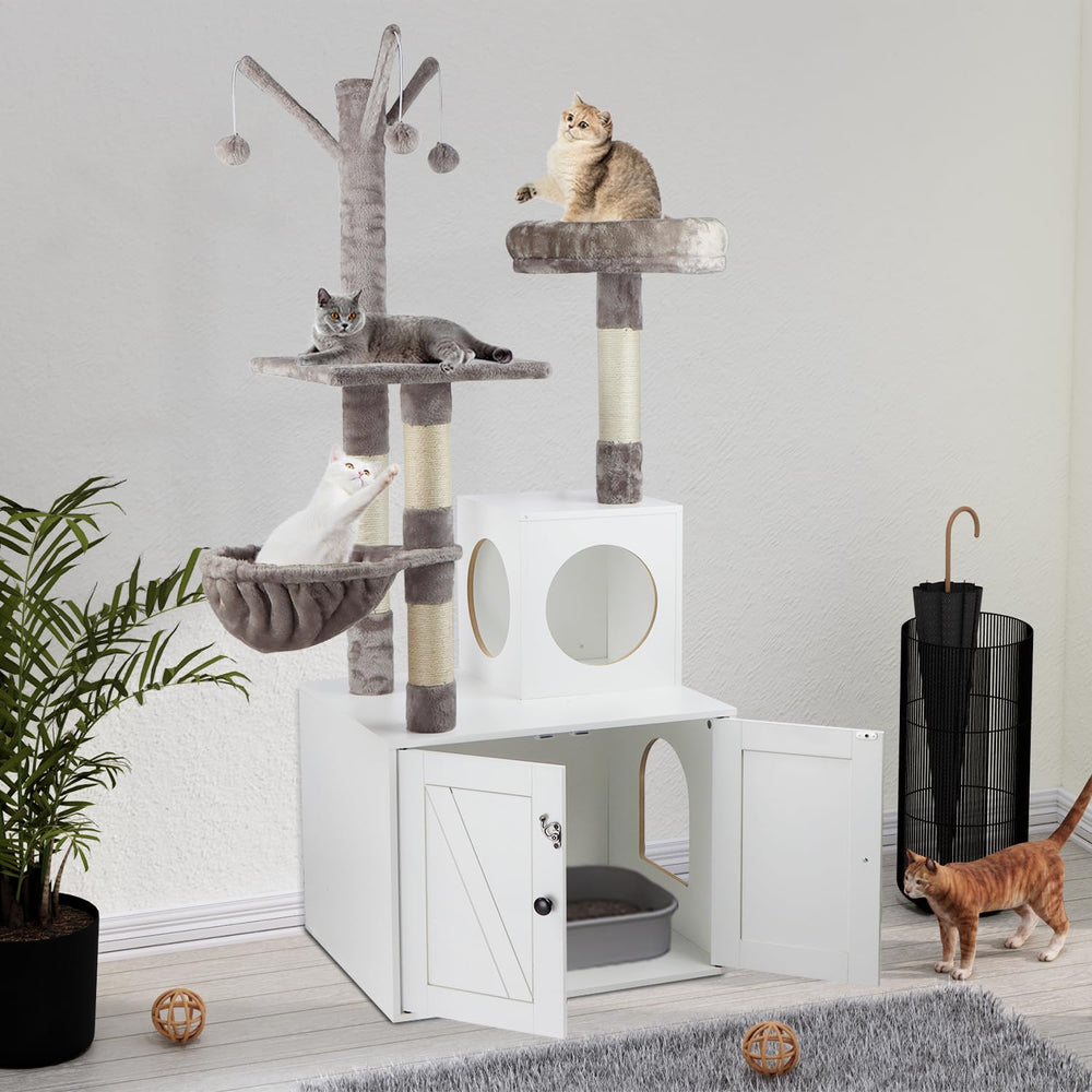 Timberer litter box enclosure floor-protection feet preventing floor scratches