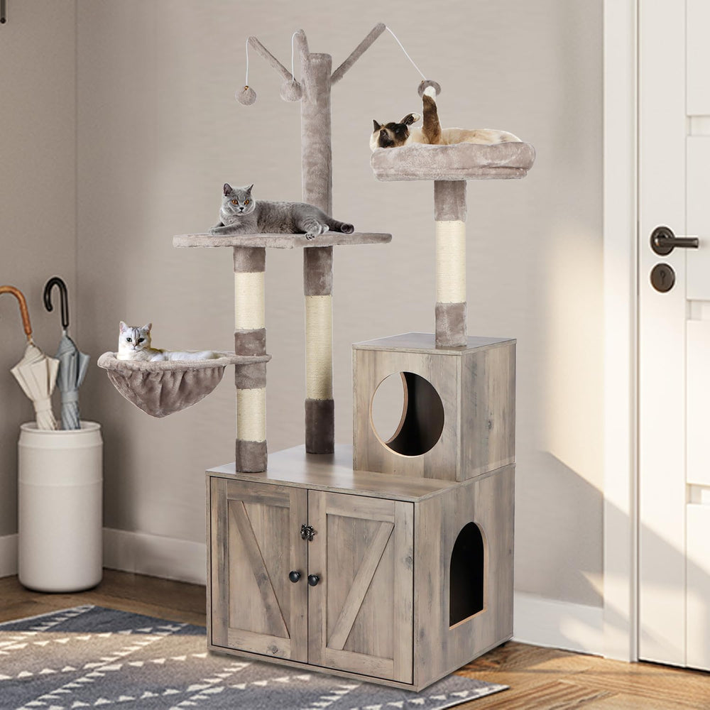 Timberer Litter Box Enclosure floor protectors prevent scrapes on hardwood