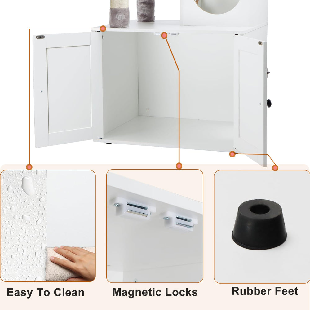 Timberer litter box enclosure sisal rope climbing area for scratching and play