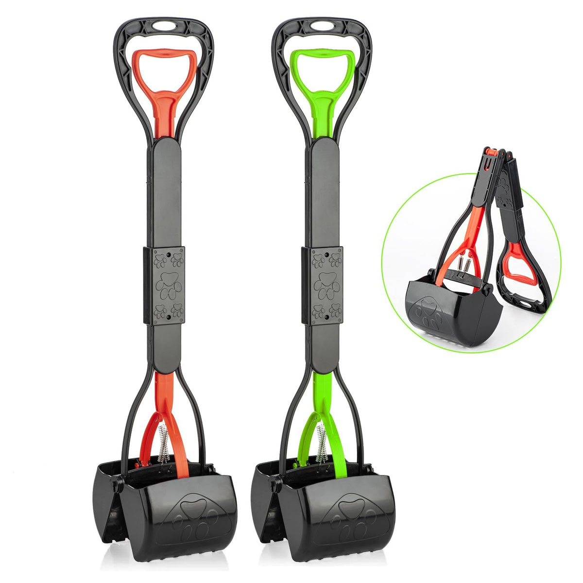 TIMINGILA Pooper Scooper with a 28-inch handle for comfortable no-touch cleanup.