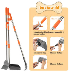 TIMINGILA Pooper Scooper clip-secure tray keeps waste contained during pickup.